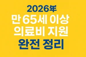 2026년 만 65세 이상 의료비 지원 안내를 강조한 노란 배경의 썸네일 이미지