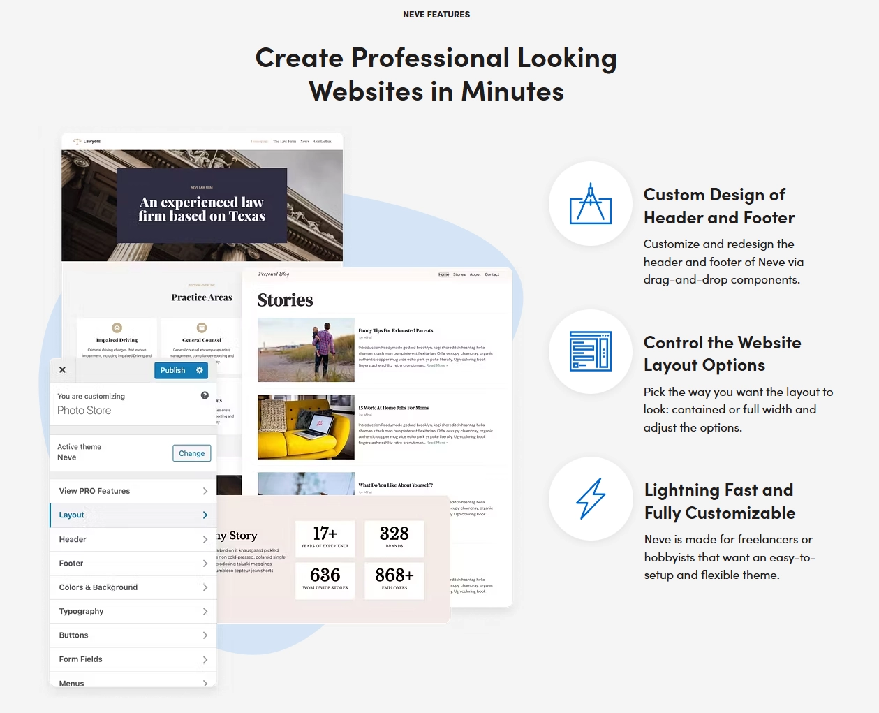 Neve 테마의 빠른 속도 예시