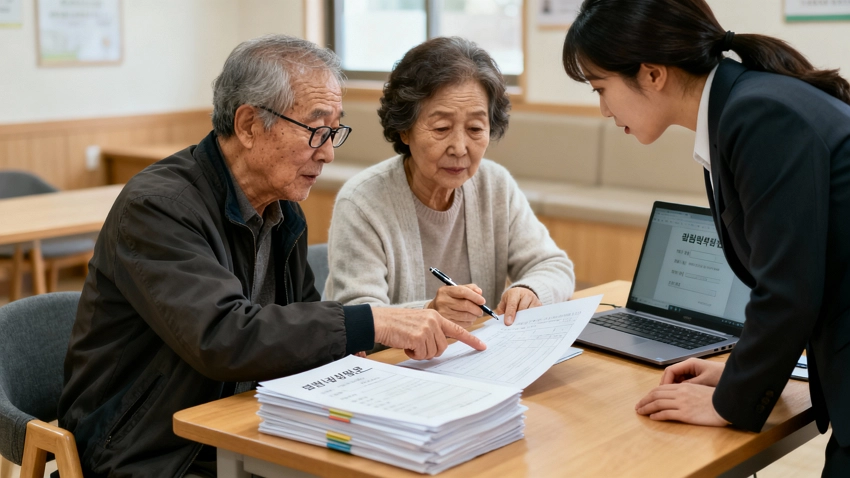 기초연금 재산 기준 상담 장면