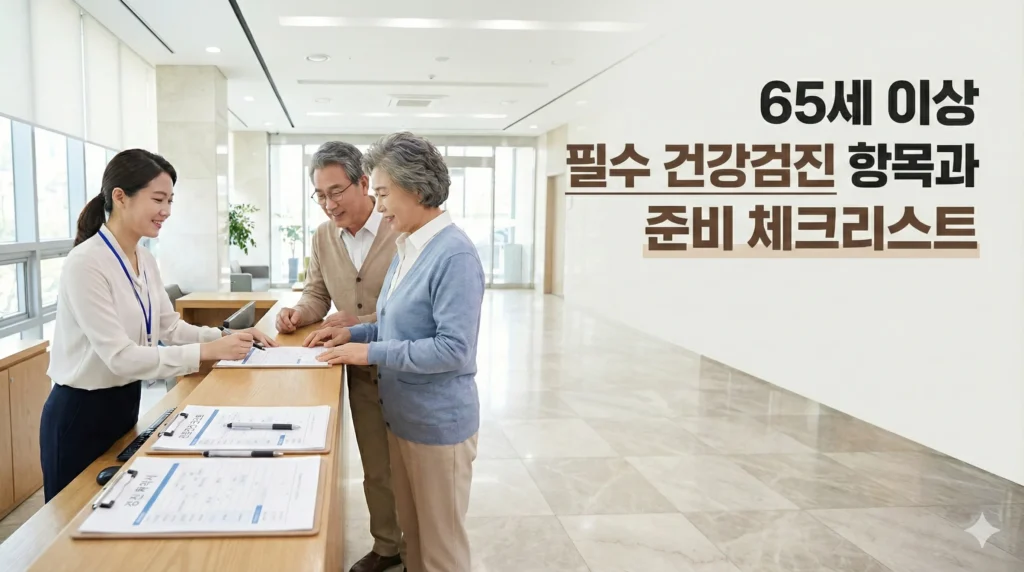 65세 이상 필수 건강검진 항목과 준비 체크리스트를 설명하는 글의 대표 이미지