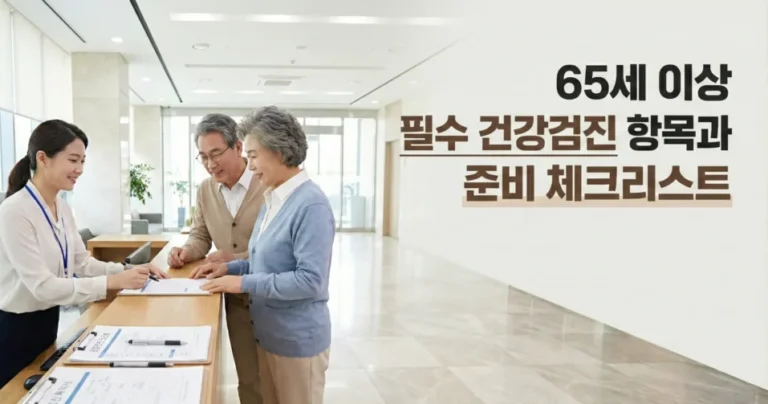 65세 이상 필수 건강검진 항목과 준비 체크리스트를 설명하는 글의 대표 이미지