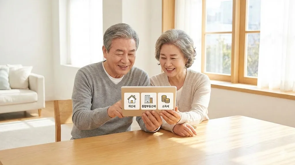 만 65세 이상 세금 혜택을 재산세·종부세·소득세로 나눠 살펴보는 체크 장면