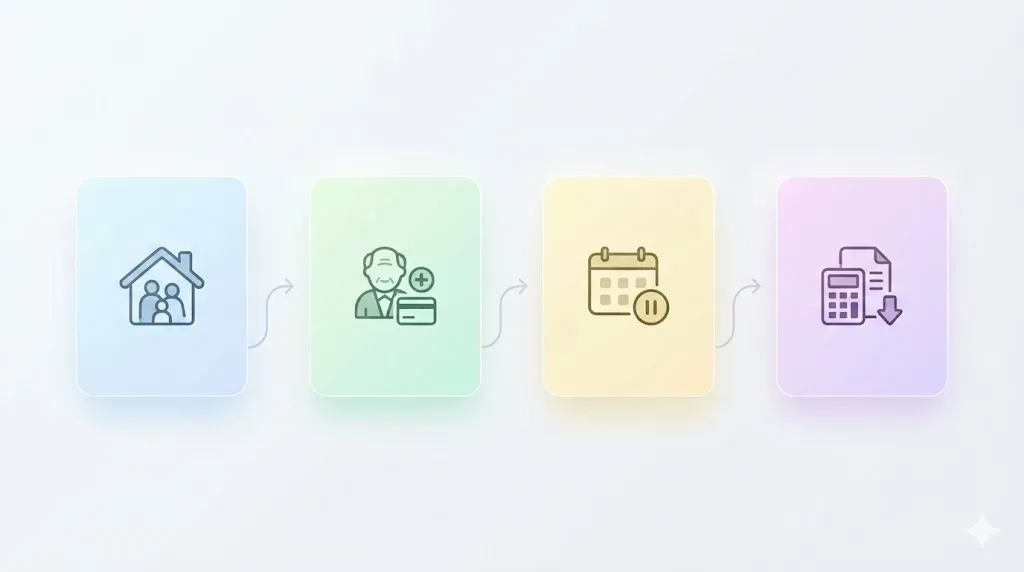 65세 이상 세금 혜택을 순서대로 점검하는 흐름도 이미지