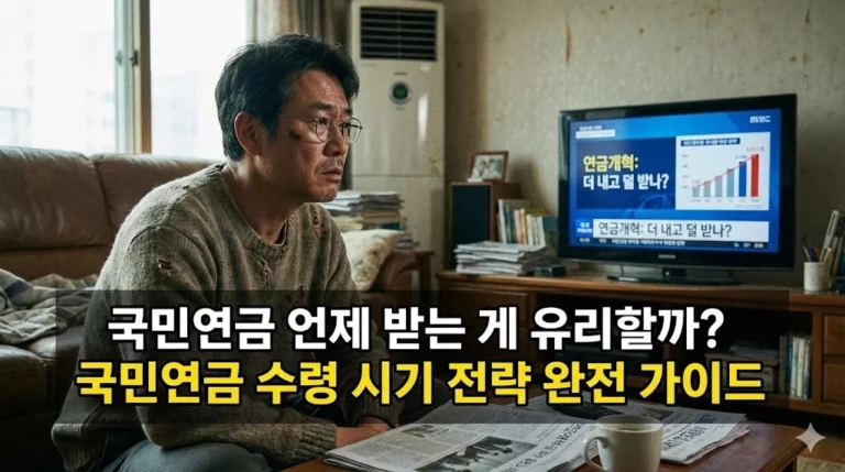 50대 남성이 국민연금 수령 시기를 고민하는 모습