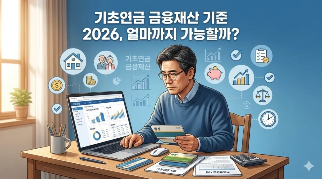 2026년 기초연금 금융재산 기준을 확인하는 50대 남성