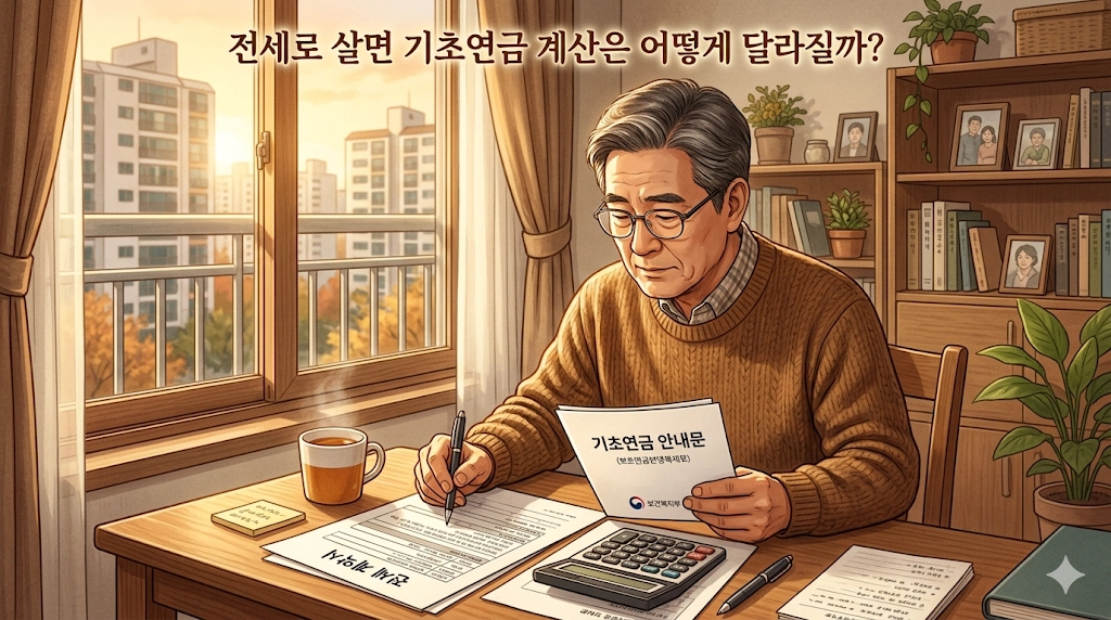 전세 거주자 기초연금 전세보증금 소득인정액 계산 방법 2026년 기준 설명