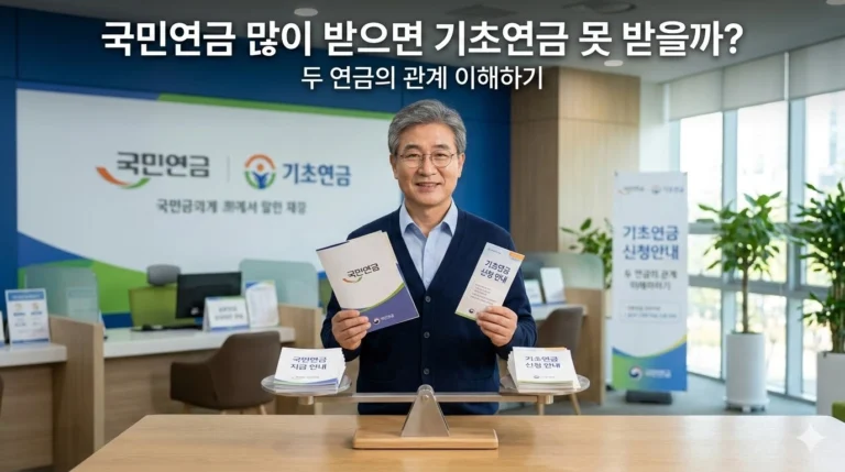 국민연금과 기초연금 감액 기준을 설명하는 2026년 최신 가이드 이미지