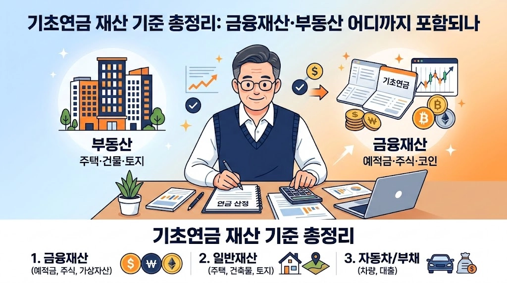 기초연금 재산 기준 총정리 - 금융재산과 부동산 포함 여부 안내