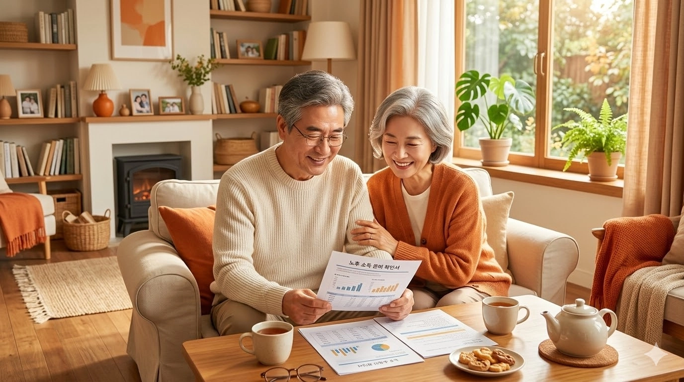 기초연금 신청 후 노후 준비를 마친 60대 부부 이미지