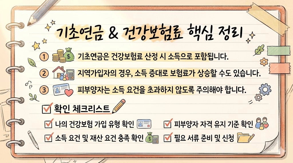 연금 종류별 건강보험료 소득 반영 여부 비교 인포그래픽 2026