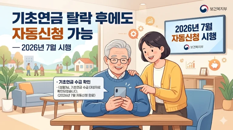기초연금 자동 재신청 제도 2026년 7월 시행 안내 이미지
