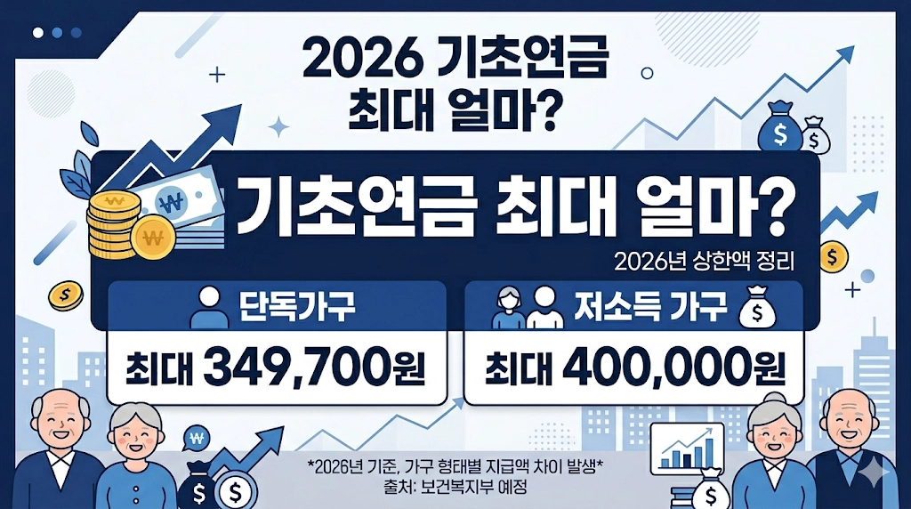 2026년 기초연금 최대 지급액 단독가구 349,700원 썸네일