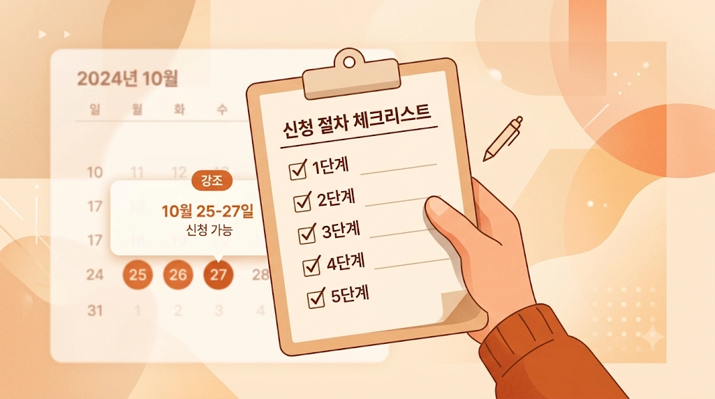 기초연금 신청 체크리스트를 확인하는 손