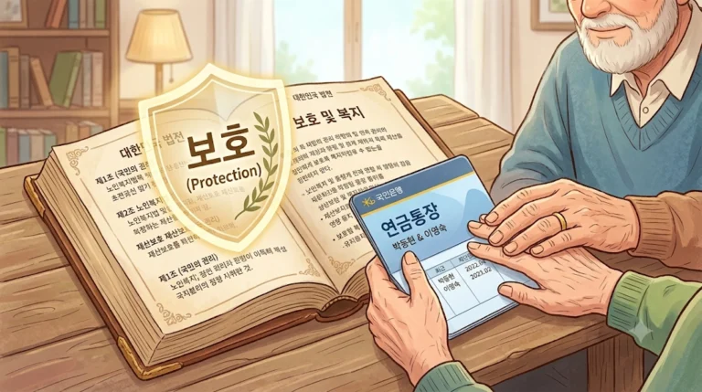 기초연금 압류 금지 보호 개념 이미지