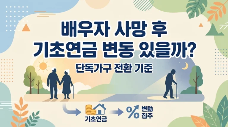 배우자 사망 시 기초연금 변동과 단독가구 전환 기준을 다루는 블로그 대표 이미지