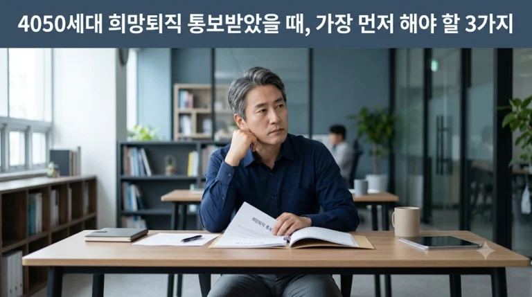 희망퇴직 통보받았을 때 가장 먼저 해야 할 3가지