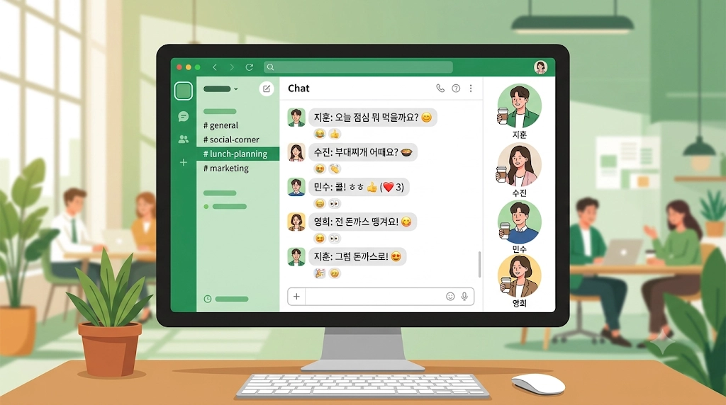 협업 툴을 활용한 비동기 소통 예시 이미지